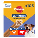 Pedigree Dentastix Daily Adult Small Dog Treats 105 X Dental Sticks - 1.65kg