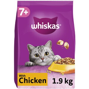 Whiskas 7+ Complete Chicken Dry Cat Food - 1.9kg. Cheap ...